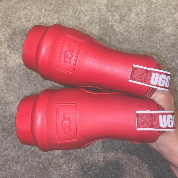 UGG Chevonne Waterproof Sherpa Lining Ankle Red Boots Women's 8 M - Picture 6 of 12
